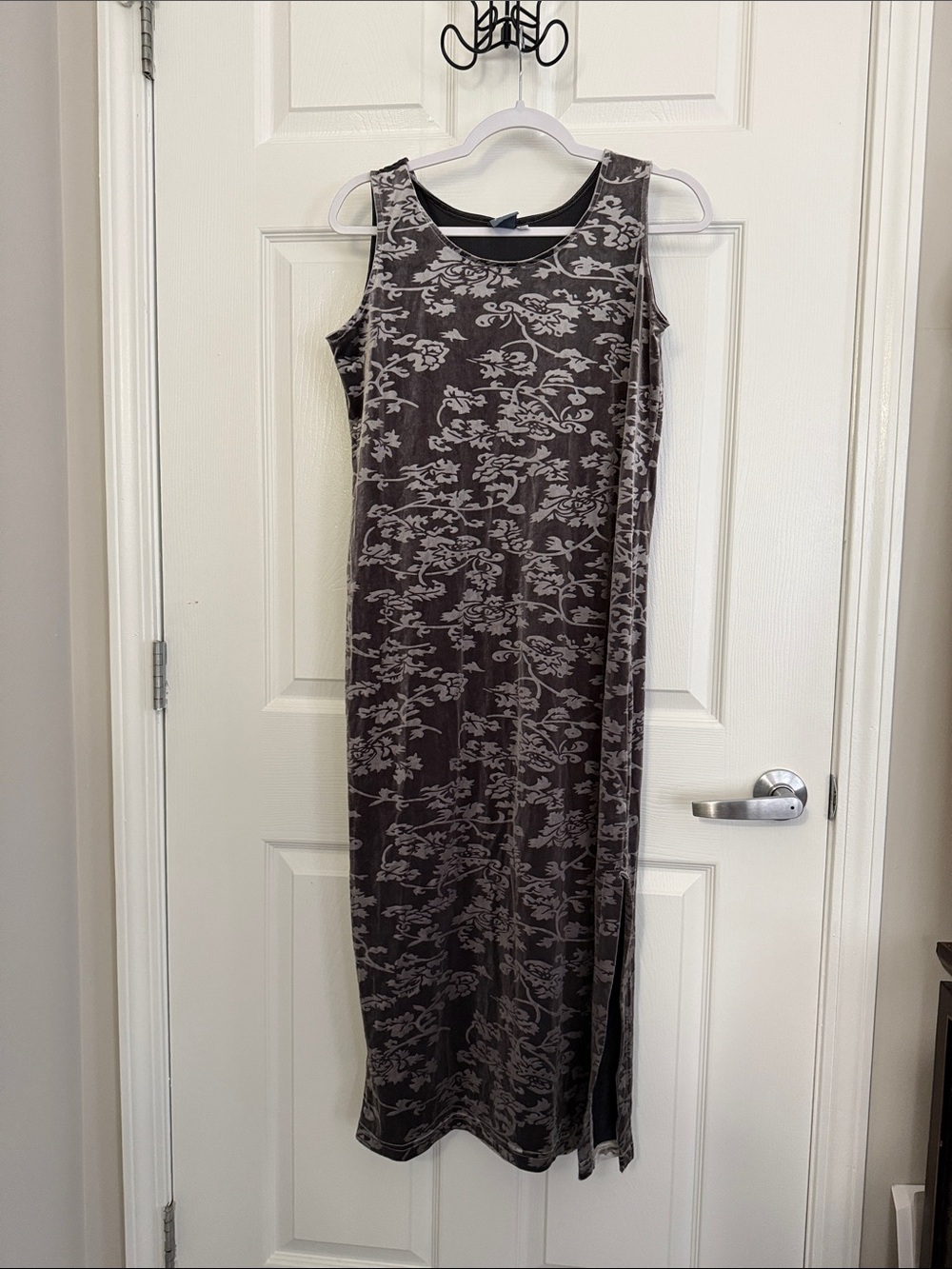 IVY Grey 90s Y2K Maxi Dress with side slit